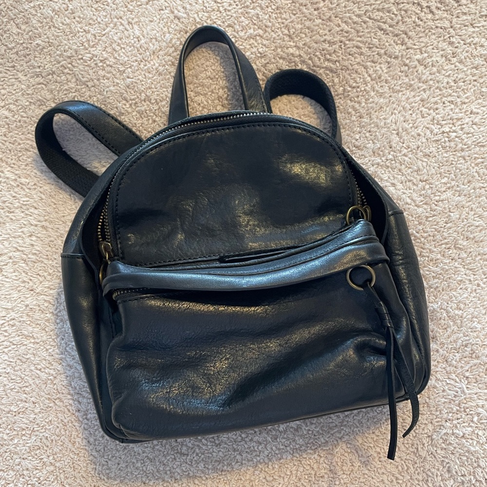 Madewell Black Leather Mini Backpack